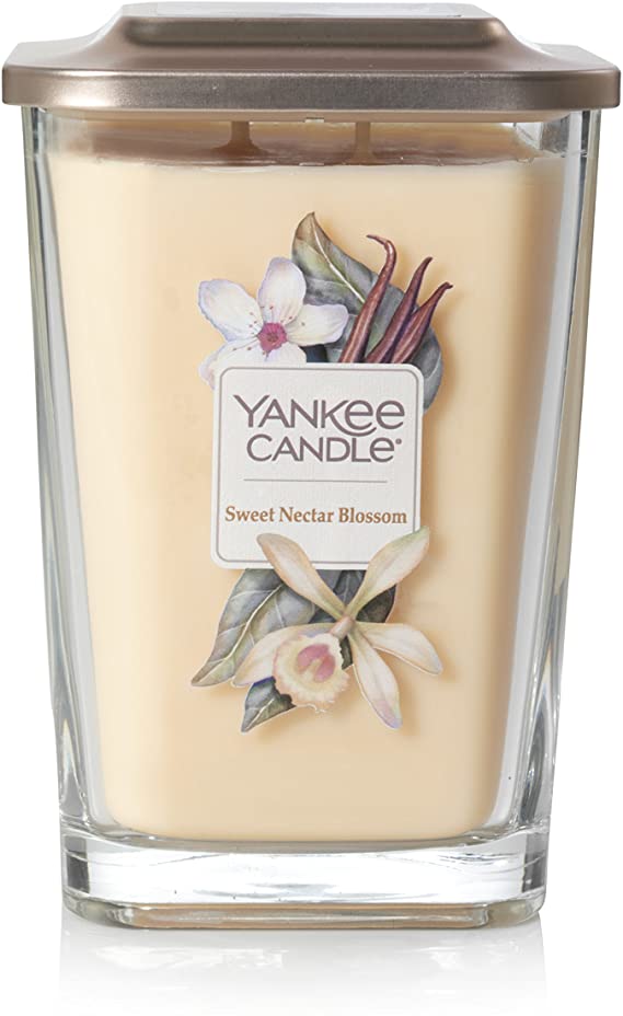 Yankee Candle Elevation Collection with Platform Lid Sweet Nectar Blossom Scented Candle, Large 2-Wick, 80 Hour Burn Time