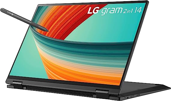 LG gram 14” 2in1 Lightweight Laptop, Intel 13th Gen Core i5 Evo Platform, Windows 11 Home, 16GB RAM, 512GB SSD, Black