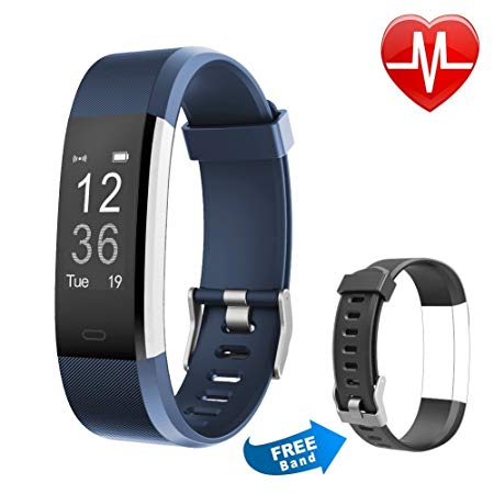 Proze Band  HR Fitness Tracker with Heart Rate Monitor Activity Tracker Watch Pedometer IP67 Waterproof Sleep Tracker GPS Wearable Smart Bracelet for iOS/Android Smartphones for Women Men Kids