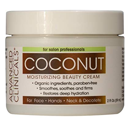 Advanced Clinicals Moisturizing Coconut Cream. Great Use As Body Lotion or Facial Moisturizer! Travel Size 2oz