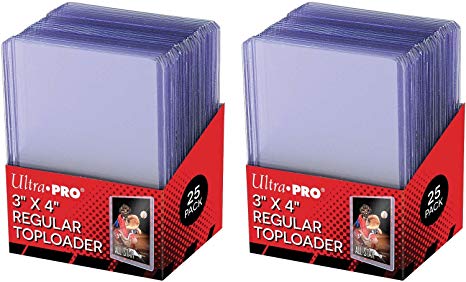 Ultra Pro Clear Regular Toploader 3" x 4" 25-Count per Pack (2-Packs)