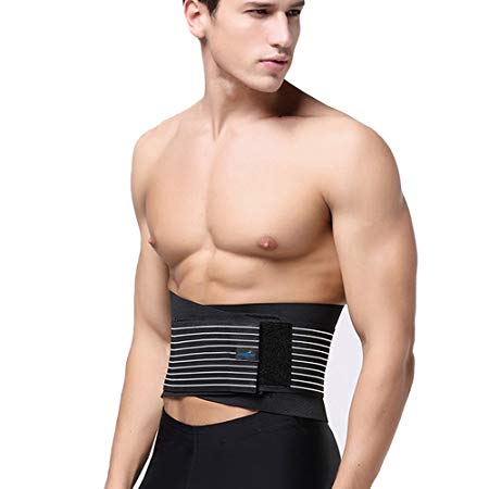 Back Support Belt - Lumbar Lower Recovery Back Brace,Elastic Support & Adjustable Dual Straps, Lower Back Pain, Spasm, Strain, Herniated Disc, Sciatica, Scoliosis, Disc Bulge, Lifting, Men, Women
