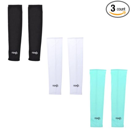 Cosmos ® 3 Pairs UV Protection Cooler Arm Sleeves for Bike Cycling/Hiking/Golf