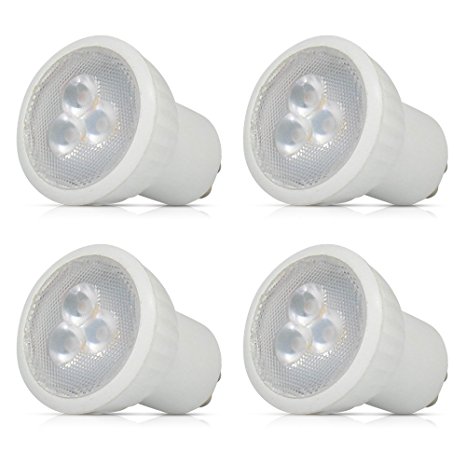 4Pack GU10 LED Bulbs 3W 300lm Small Size MR16 LED Light Bulb AC 85-265v 30w Halogen Bulb Equivalent Recessed Lighting Downlight AC 110V Pure White 6000K