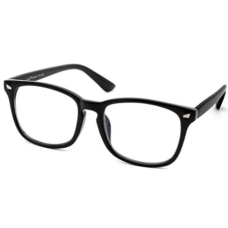 Cyxus Blue Light Blocking Glasses for Computer Use, Anti Eyestrain Lens Lightweight Frame Eyeglasses TR90, Black (Black)