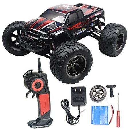 ToyJoy Foxx S911 Full Proportional 2WD Brush High Speed Monster Truck with 24GHz Radio Remote Control Charger Included 112 Scale with Waterproof Electronics Red