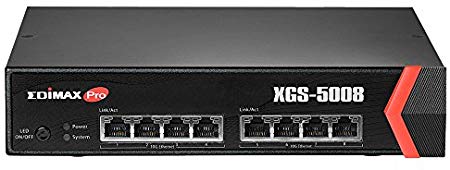 Edimax XGS-5008, 8 Port 10G Web Smart Managed Switch, Supports 802.1Q VLAN, IPv4/IPv6, Auto Fault-Detection for Current and Voltage (XGS-5008),Access Control List (ACL) Support,IPv4/IPv6 Network