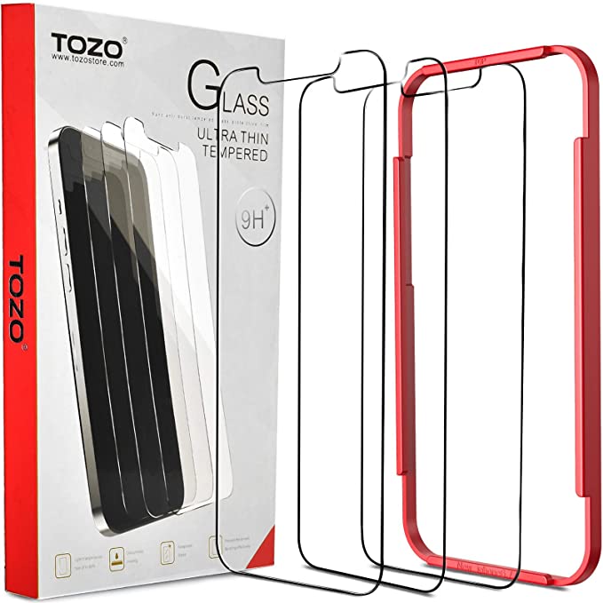 TOZO Compatible for iPhone 12 Pro Max Screen Protector 3 Pack Premium Tempered Glass 0.26mm 9H Hardness 2.5D Film Easy 6.7 inch