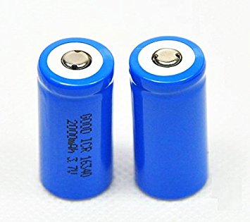ON THE WAYÂ2 Pcs Cr123a 16340 2000mah Li-ion 3.7v Rechargeable Battery (Blue)
