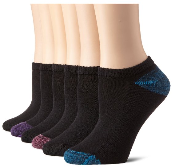 Hanes Women's Big-Tall Comfort- Blend No-Show Extended Size Sock (Pack of 6)