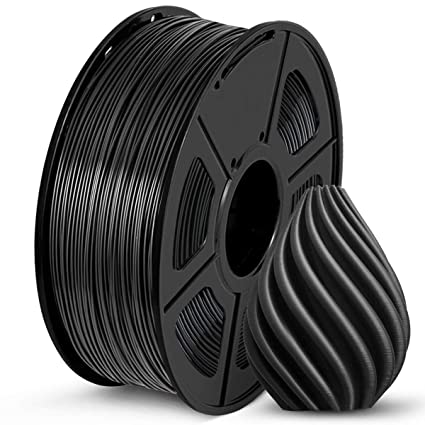 SUNLU 3D Printer Filament, SPLA Filament 1.75mm, 1kg Spool(2.2lbs), Dimensional Accuracy  /- 0.02 mm Black, More Like PETG