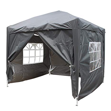 mcc direct Premier 3x3m Waterproof Pop-up Gazebo with Silver Protective Layer Marquee Canopy WS (Grey)