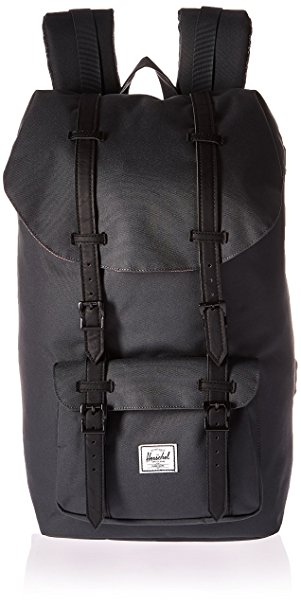 Herschel Supply Co. Little America Backpack, Dark Shadow/Black Synthetic Leather, One Size