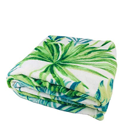 Soft and Cozy Plush Throw Blanket Tropical Foliage 50" x 60"