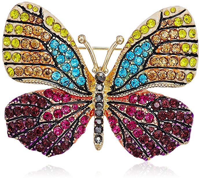 Napier Multi-Tone Butterfly Brooch Pin