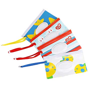 Baby Wipe Holders for Baby Wipes, Wipes Dispenser Pouch Refillable, Reusable Wet Wipes Case Pouch Travel Office Home Use