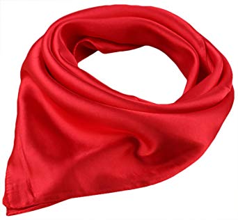 X&F Women's Solid Stain Charmeuse Neckerchief Square Scarf 23" * 23"