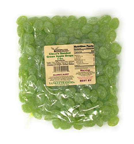 Claeys Sanded Candy Drops, Green Apple, 2 Pound