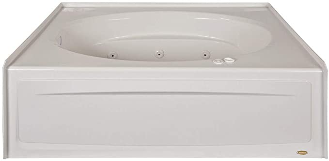 Jacuzzi J4S6042WLR1XXW White 60" x 42" Signature Three Wall Alcove Whirlpool Bathtub with 6 Jets, Air Controls, Tiling Flange, Skirt, Left Drain, and Right Pump