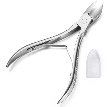 Chooling Nail Nipper for Thick and Ingrown Toenails (with Double Springs) - Heavy Duty Toenail Clippers - Surgical Grade Stainless Steel Nail Clippers for Hangnails