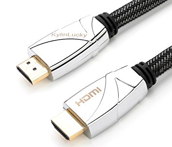 4K HDMI Cable 15ft by KylinLucky -HDMI 2.0 (4K@60Hz)-18Gbps-28AWG Nylon Braided HDMI Cord-Gold Plated Connectors -Ethernet,Audio Return-Video 4K 2160p,HD 1080p,3D -Xbox PlayStation PS3 PS4 PC Apple TV