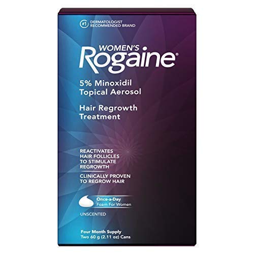 Rogaine Women 5% Minoxidil Foam, Topical Treatment for Hair Thinning and Loss, 4-Month Hair Regrowth Value Package