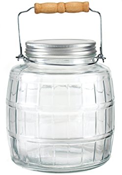 Anchor Hocking 85728 1 Gallon Barrel Jar With Metal Lid