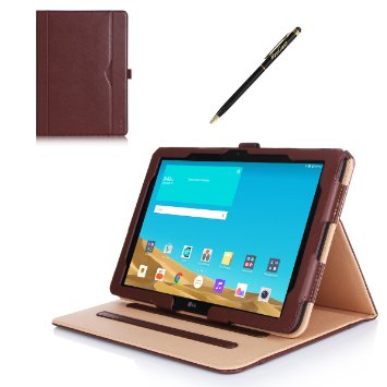 ProCase LG G Pad II 10.1 Case / LG G Pad X 10.1 Case - ProCase Leather Stand Folio Case Cover for G Pad 2 10.1 and X 10.1 (V940N V930), with Multiple Viewing Angles, Document Card Pocket (Brown)