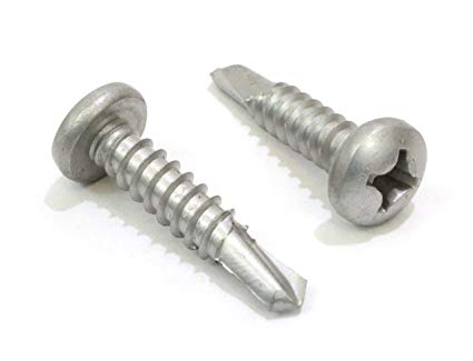 #6 x 3/4" Self Tapping Stainless Steel Metal Screws, (100 Pack) Phillips Pan Head Self Drilling Screws, 410 Stainless Steel, Choose Size, by Bolt Dropper