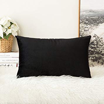 MIULEE Velvet Soft Soild Decorative Square Throw Pillow Covers Cushion Case for Sofa Bedroom Car 12 x 20 Inch 30 x 50 cm