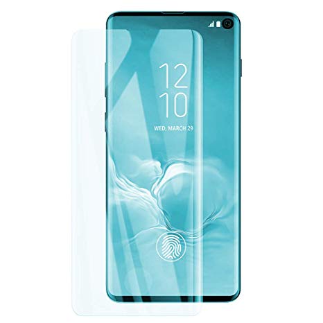 [2-Pack] ChefzBest S10 Screen Protector,Updated Version-Zone Support Fingerprint Unlock [No Bubbles][Case Friendly] Tempered Glass Screen Protector Compatible with Samsung Galaxy S10