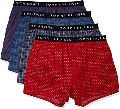 Tommy Hilfiger Men's Underwear Cotton 4 Pack Woven Boxers