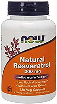 Now Foods Natural Resveratrol, 200 Mg, 120 Veggie Caps