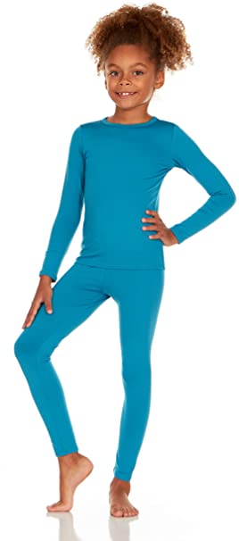 Thermajane Girl's Ultra Soft Thermal Underwear Long Johns Set with Fleece Lined