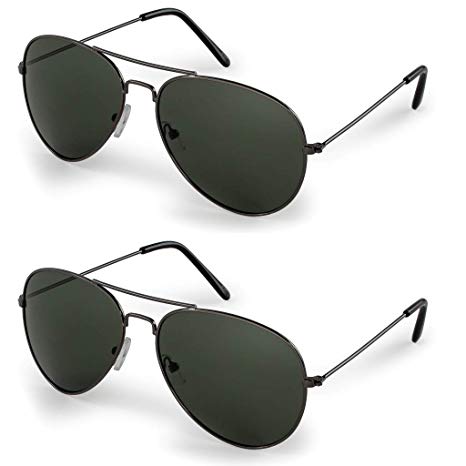 Stylle Classic Aviator Sunglasses with Protective Bag, 100% UV Protection