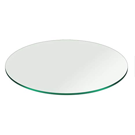 24" Inch Round Glass Table Top 3/8" Thick Pencil Polish Edge Tempered by Fab Glass and Mirror