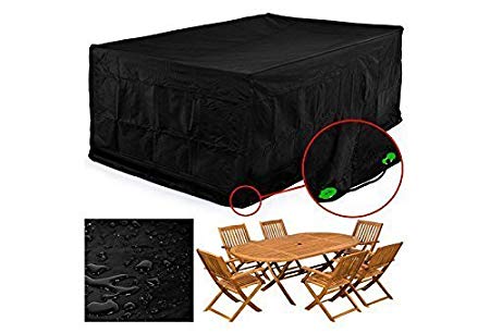 FEMOR Large Waterproof Patio Set Cover Outdoor Garden Furniture Cover/Table Cover for Rectangular Patio Set 2.0  x 1.6  x 0.7 Meter