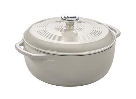 Lodge EC6D13 Dutch Oven, 6-Quart, Oyster White