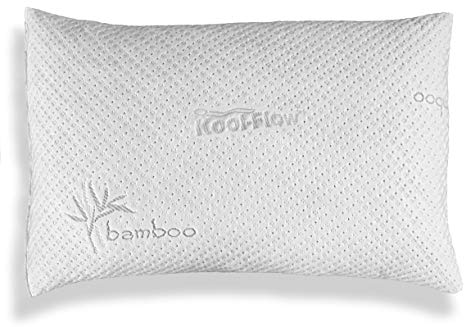 Xtreme Comforts Slim Hypoallergenic Shredded Memory Foam Queen Bamboo Pillow with Cover