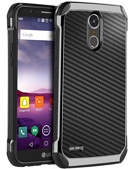 LG Stylo 3 Case, LG Stylo 3 Plus Case, LG Stylus 3 Case, BENTOBEN Glitter 2 in 1 Hybrid Hard PC Laminated with Shiny PU Leather Shockproof Protective Case for LG Stylo 3/ LG LS777 (2017), Gray/Black