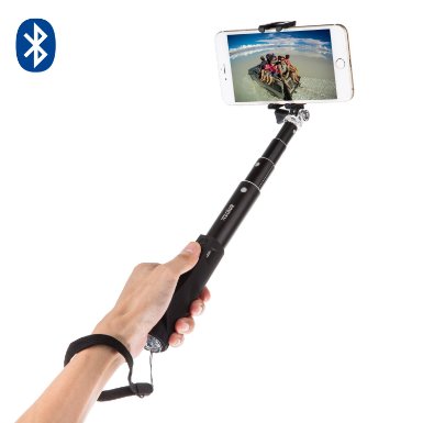 Selfie Stick, iTECHOR Aluminum Alloy Foldable Monopod Extendable Wireless Bluetooth 3.0 Selfie Stick Adjustable Phone Holder