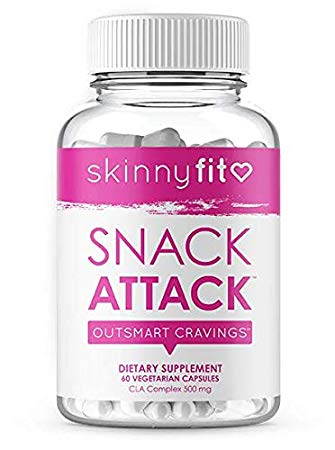 SkinnyFit Snack Attack: Natural Metabolism Booster, Healthy Appetite Suppressant Supplement for Weight Loss with CLA, Garcinia Cambogia and Green Tea Extract, Boost Energy and Curb Cravings