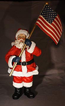 Possible Dreams® Clothtique™ God Bless America Santa #713509 Features Santa Holding an American Flag