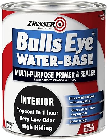 Zinsser 2244 Bulls Eye WB Primer Sealer, 1 Quarts (Pack of 1), White, 12 Fl Oz