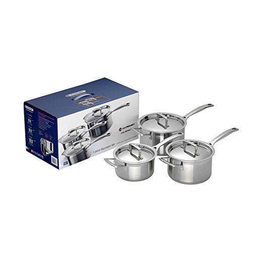 Le Creuset 3-Ply Stainless Steel Saucepan Set - Silver, 3 Pieces