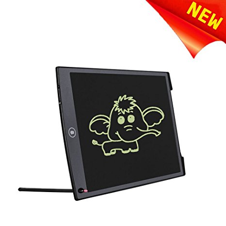 12" LCD Writing Tablet Electronic Graphic Board eWriter for Kids, VPRAWLS Paperless Digital Drawing Notepad for Kids Adults at Home Office Writing Drawing with Magic Eraser Stylus-Black