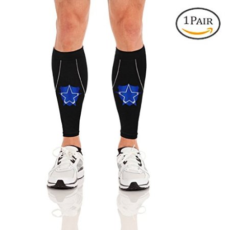 Bitly Calf Compression Sleeve - Leg Compression Socks for Shin Splint, & Calf Pain Relief - Men, Women, and Runners - Calf Guard for Running, Cycling, Maternity, Travel, Nurses - Lifetime Warranty