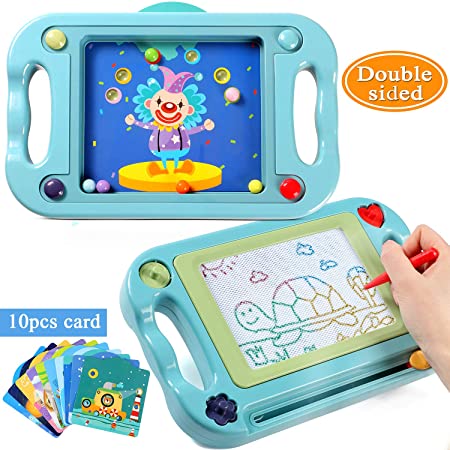 Magnetic Drawing Board Double Sided Balance Ball Maze Game Doodle Board Erasable Writing Painting Toys Birthday Gift Present for 3  Years Kids Toddler Boys Girls(Green)