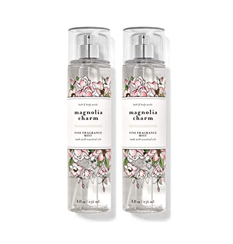 Bath and Body Works Magnolia Charm Fine Fragrance Mists Pack Of 2 8 oz. Bottles (Magnolia Charm)