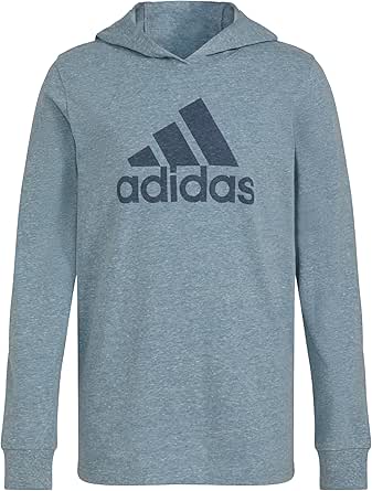 adidas Boys' Long Sleeve Cotton Bos Logo Hooded T-Shirt